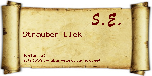 Strauber Elek névjegykártya